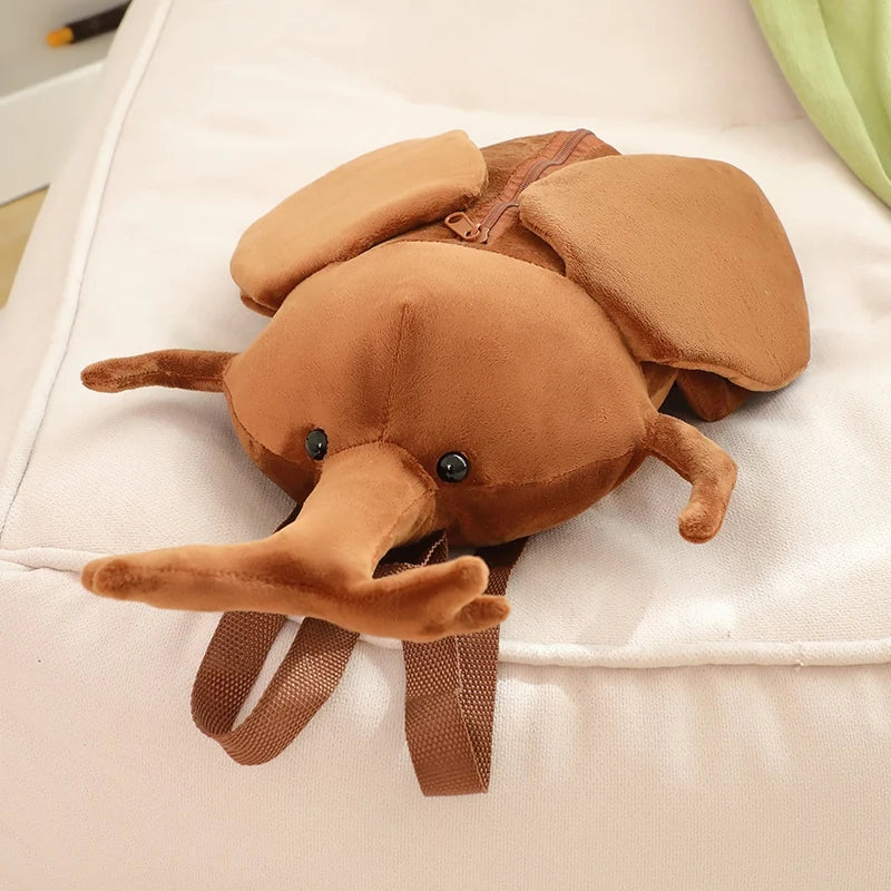 Creative Beetle Plush Backpack Soft Insect Stuffed Bag
