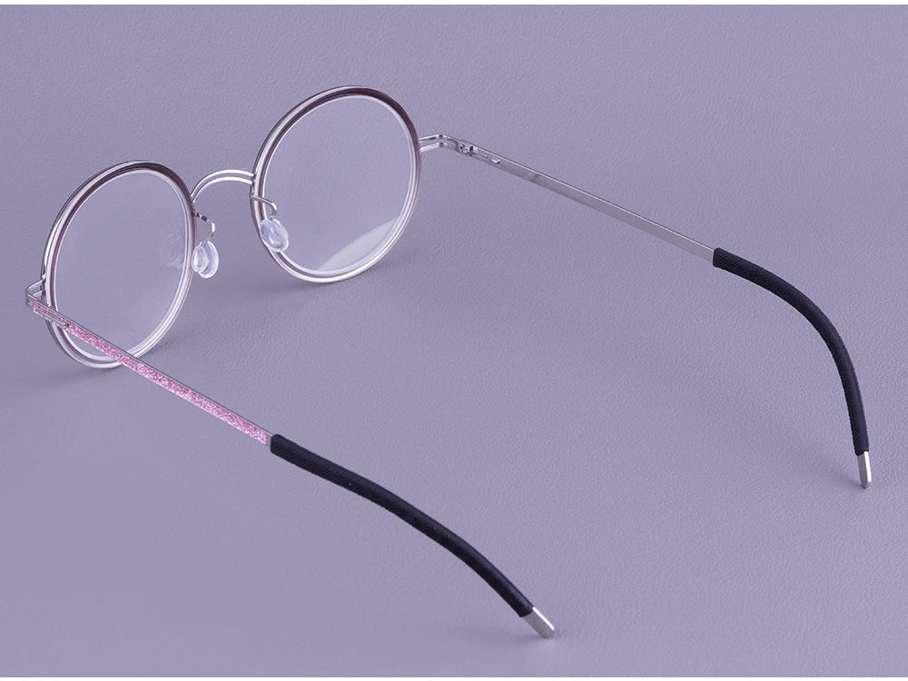 Vintage Round Titanium Acetate Eyeglasses Frame