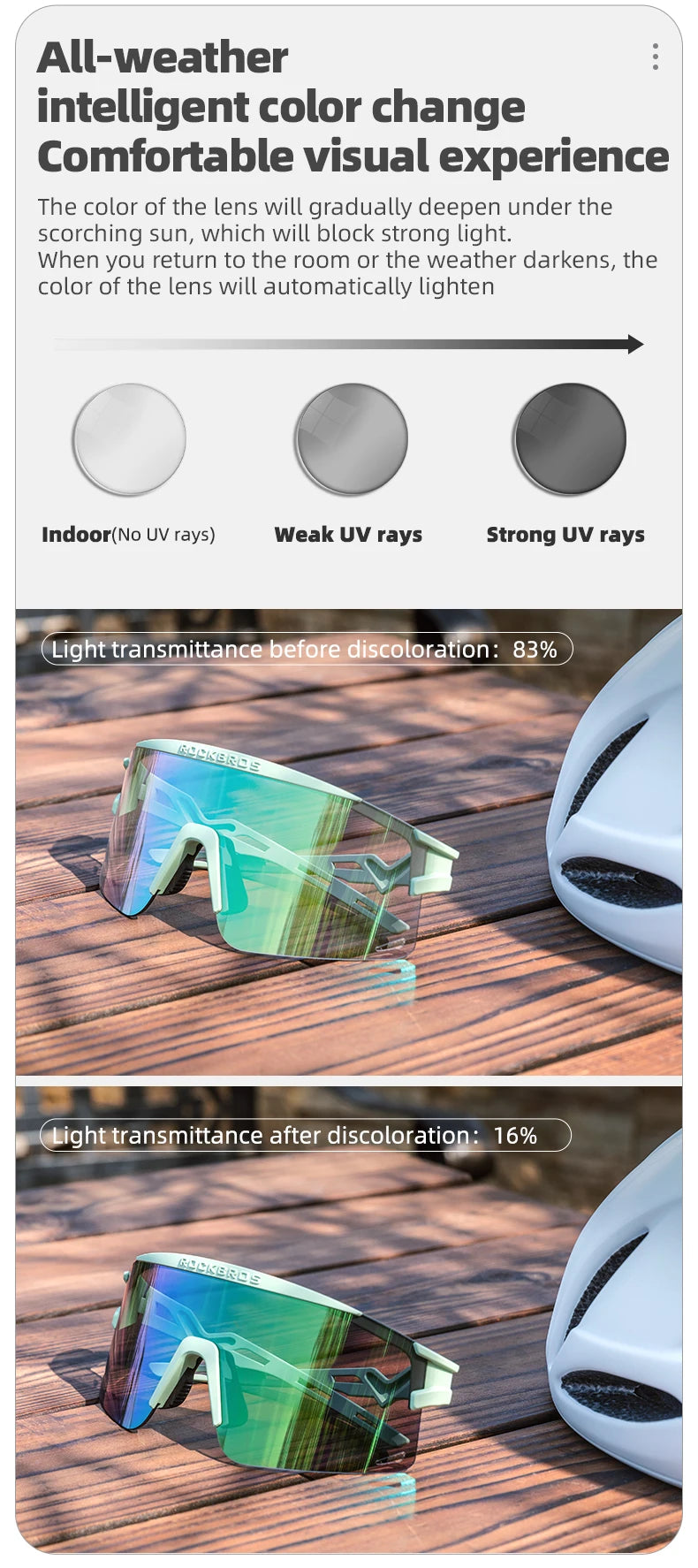 Bicycle Glasses Polarized / Photochromic Lens Bike Sunglasses Men Women UV400 Sports MTB Road Cycling Goggles Glasses