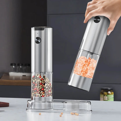 Electric Salt And Pepper Grinder With Adjustable Coarseness Refillable Mills Battery Powered Pepper Grinder Kitchen Gadget Tool