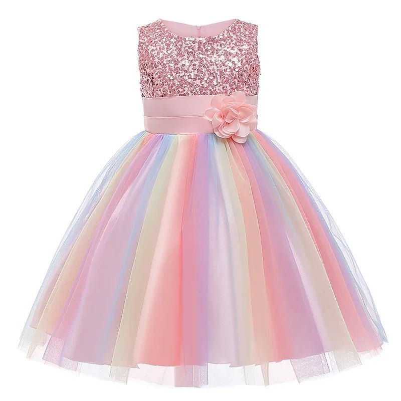 Princess Girl Dress Wedding Birthday Party Frocks for Children Costume Prom Ball Gown Elegant Party Dress For Girls