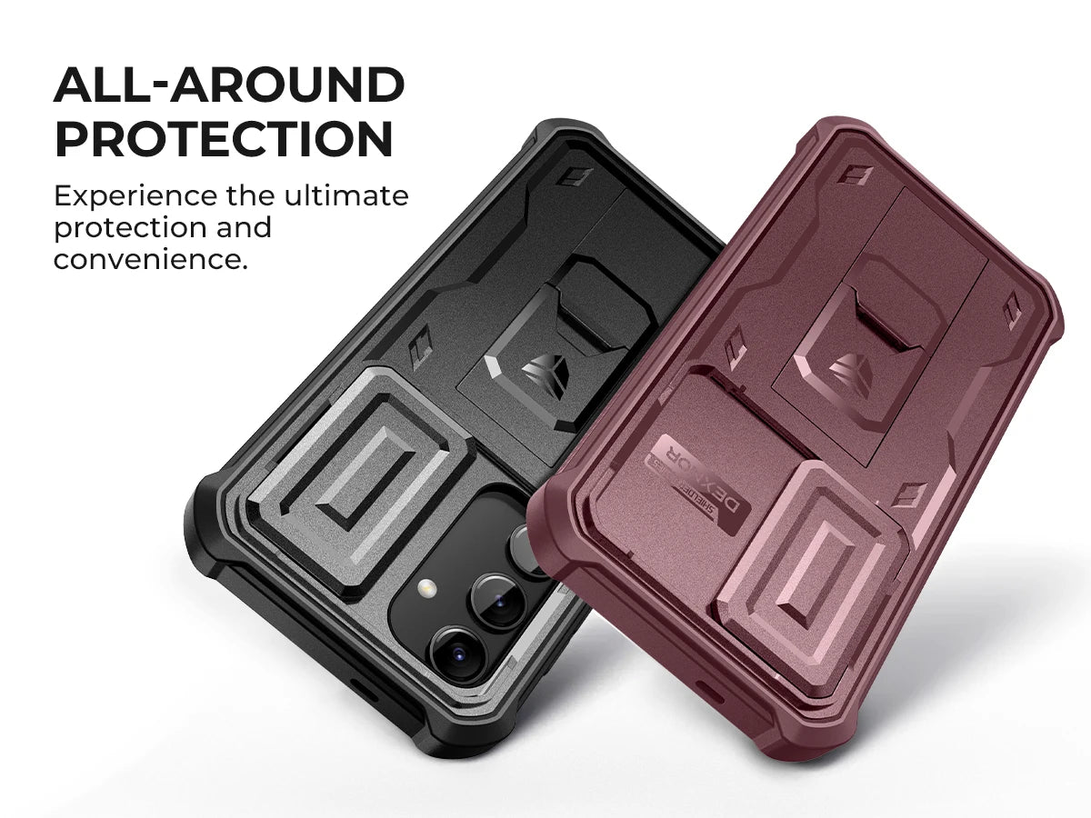 For Samsung Galaxy S24 Case 6.2 inch with Built-in Slide Camera Cover Full Body Rugged Case Built-in Screen Protector Kickstand
