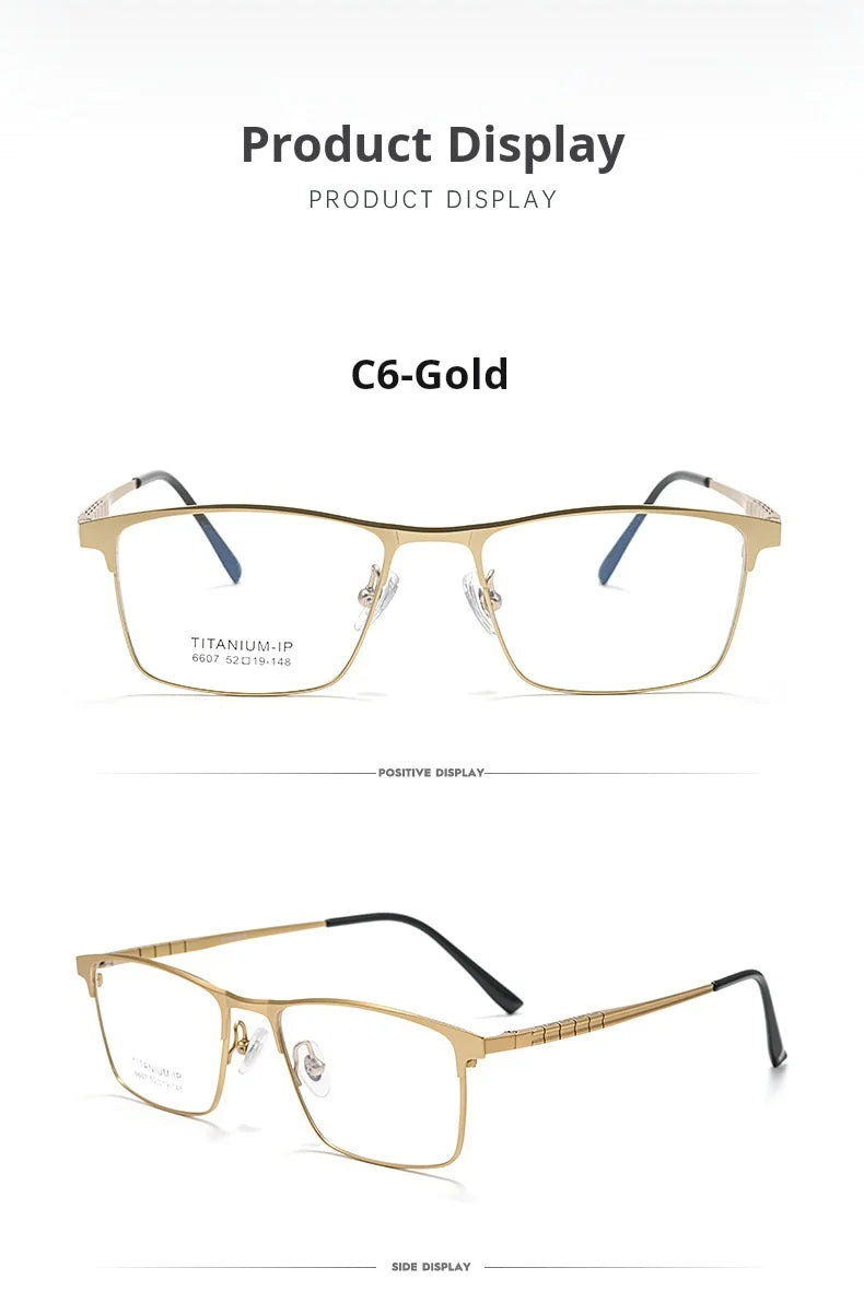 Mens Pure Titanium Blue Light Blocking Progressive Prescription Glasses