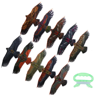 1.1m Flat Eagle Kite With 30 Meter Kite Line Children Flying Bird Kites Windsock Outdoor Toys Garden Cloth Toy