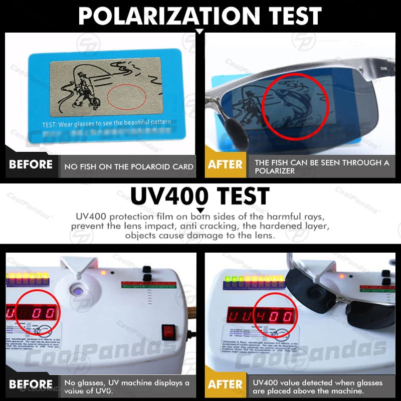 Aluminum Polarized Sunglasses UV400 Anti-Glare Driving Glasses Outdoor Rectangle Shades for Men