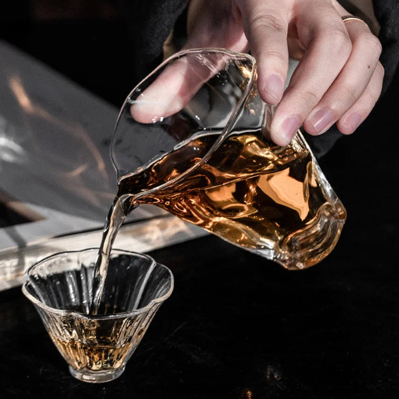 Japanese Style 150ml Kungfu Glass Tea Pitcher Fair Mug High Borosilicate Tea Cups Chahai Tea Set Accessories Teaware