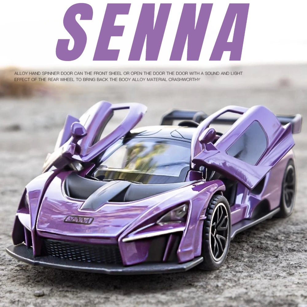 1:32 Scale Senna P1 Alloy Car Model Toy Simulation Sound Light Supercar Diecast Metal Vehicles Collection Birthday Gifts