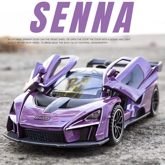 1:32 Scale Senna P1 Alloy Car Model Toy Simulation Sound Light Supercar Diecast Metal Vehicles Collection Birthday Gifts