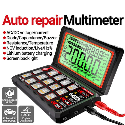 Smart Built-in Rechargeable Lithium Battery Car Multimeter Repair Tester 20000 Count Voltmeter Multitester Meter Tools