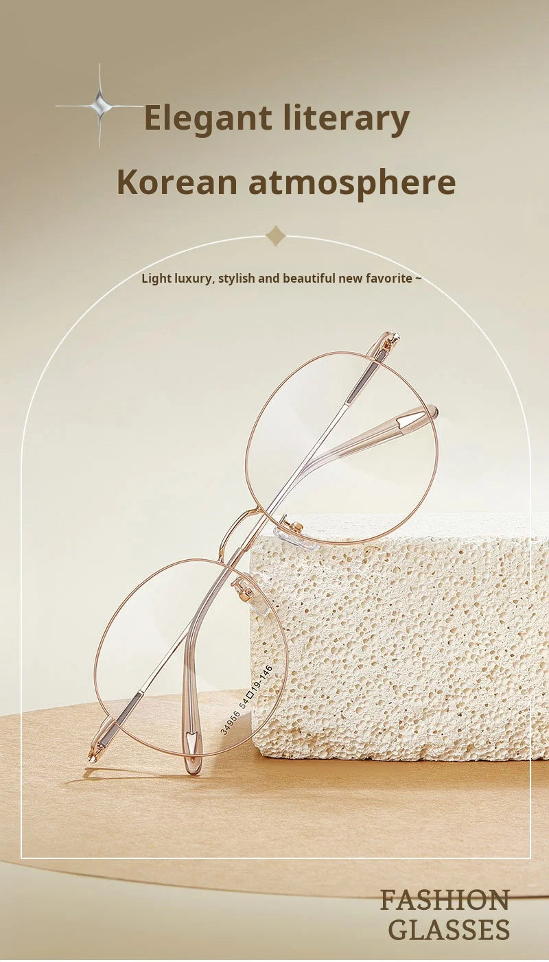 Retro Round Lightweight Alloy Eyeglasses Frames
