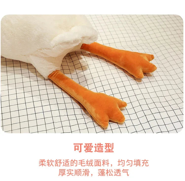 50-160cm Big White Goose Plush Toy Giant Duck Doll Soft Stuffed Animal Goose Sleeping Pillow Sofa Cushion Birthday Gift for Kids