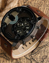 Sport Big Business Watches Men Clock Locomotive Army Retro Black Quartz Watch