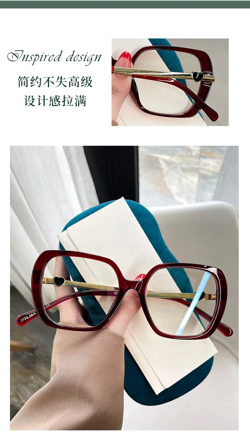 Big Size Woman Eyeglasses Ultra light TR90 White Eyewear Square Full Frame Optical Prescription Frames