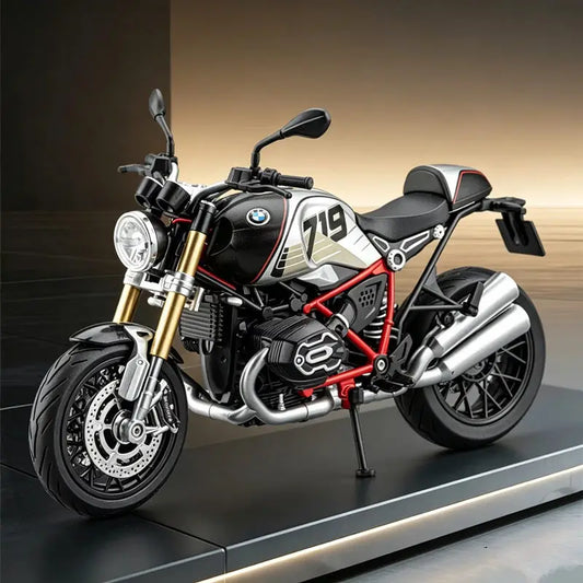 Diecast BMW R Nine T Retro Motorcycle Model 1 to 9 Scale