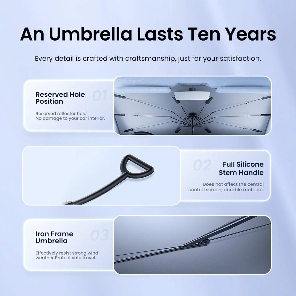Foldable Front Windshield Sunshade Umbrella for Tesla Model 3 and Model Y 2026