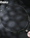 Double-layer 1CT Moissanite Heart Necklace D-Color Lab Diamond With GRA 925 Sterling Silver Beads Chain