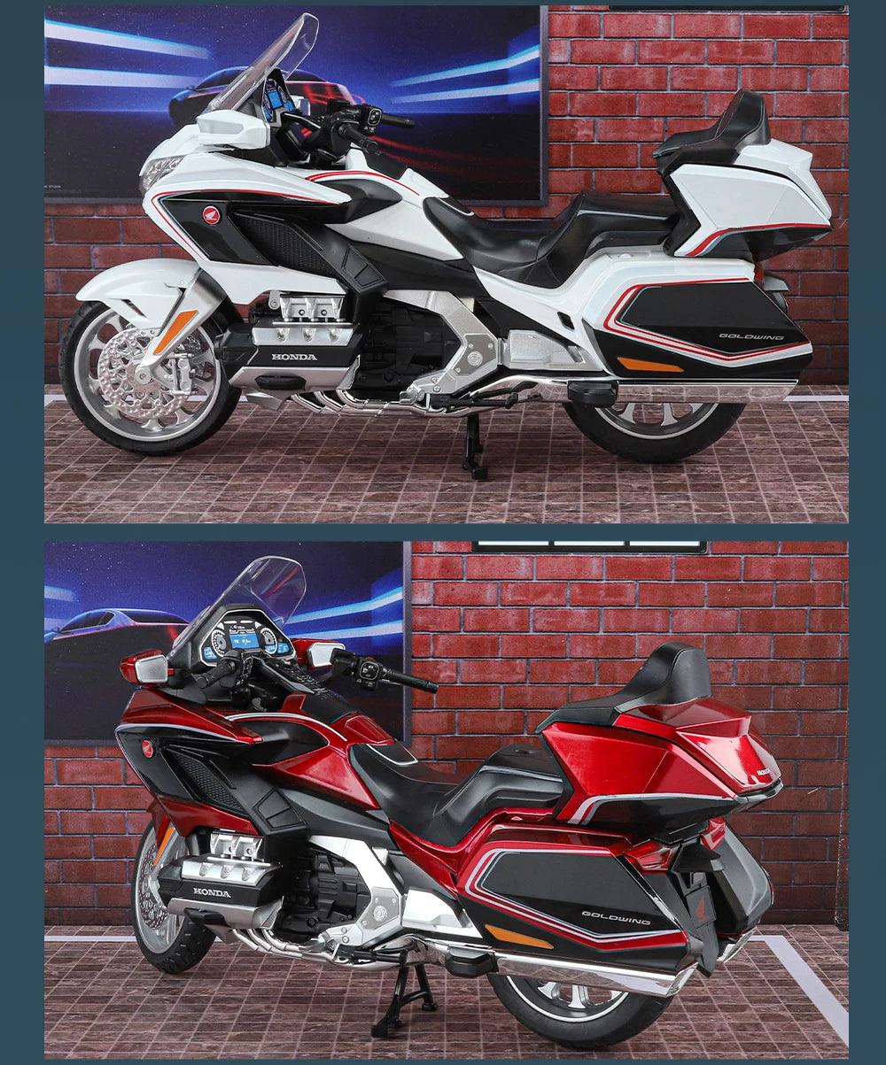 Diecast Honda Gold Wing GL1800 2021 Touring Motorcycle Model 1 to 11 Scale