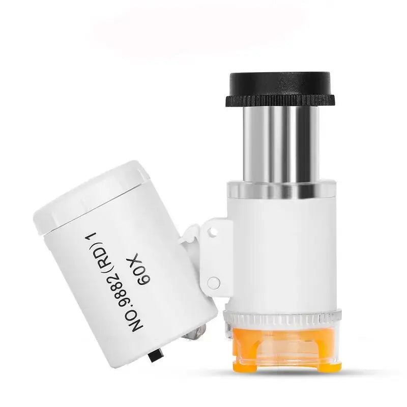60X Mini Pocket Microscope LED UV Jewelry Loupe Magnifier