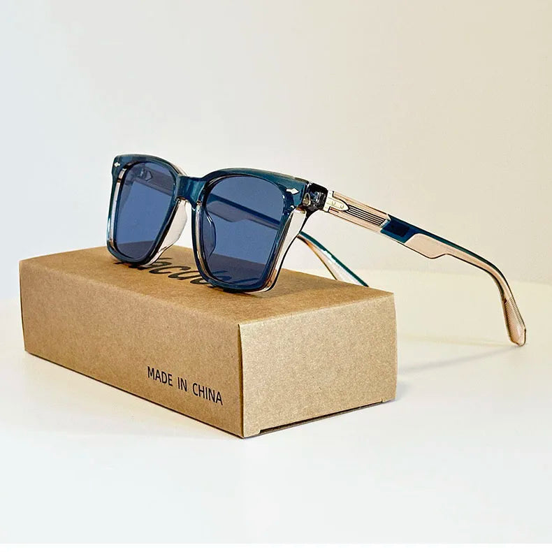 Square Vintage Sunglasses With UV400 Protection
