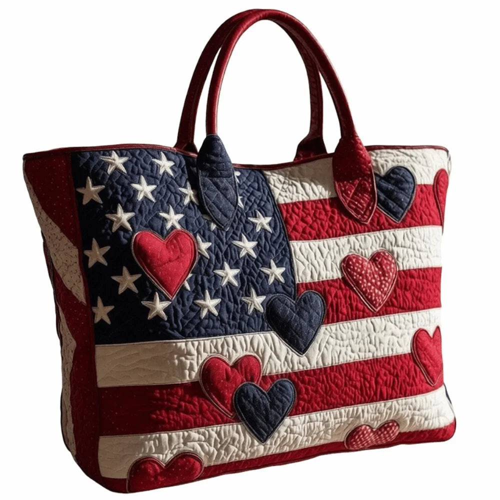 Vintage Quilted Tote Bag Large Capacity 3D Printed Canvas Shoulder Bag
