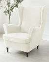 Polar Fleece Stretch Wing Chair Cover Elastic Single Wingback Chairs Covers with Seat Cushion Cover Relax Armchair Slipcovers