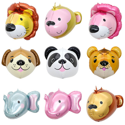 1PC 4D Giant Tiger Elephant Lion Panda Foil Balloons Animal Childrens Birthday Party Decorations Balloon Boy Kids Toys