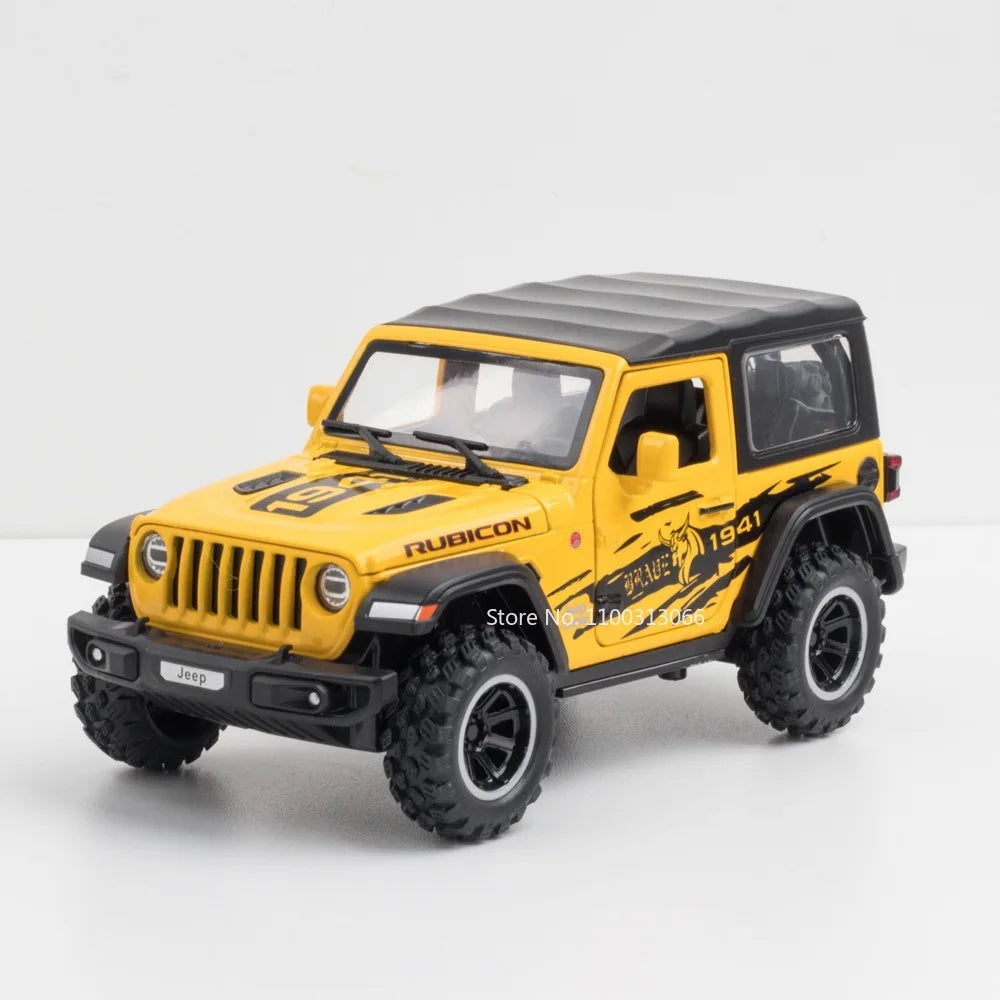 1/32 Wrangler Alloy Diecast Car Models Toy 1941 Rubicon Metal Off-Road Vehicles with Sound Light Car Toys for  Boys