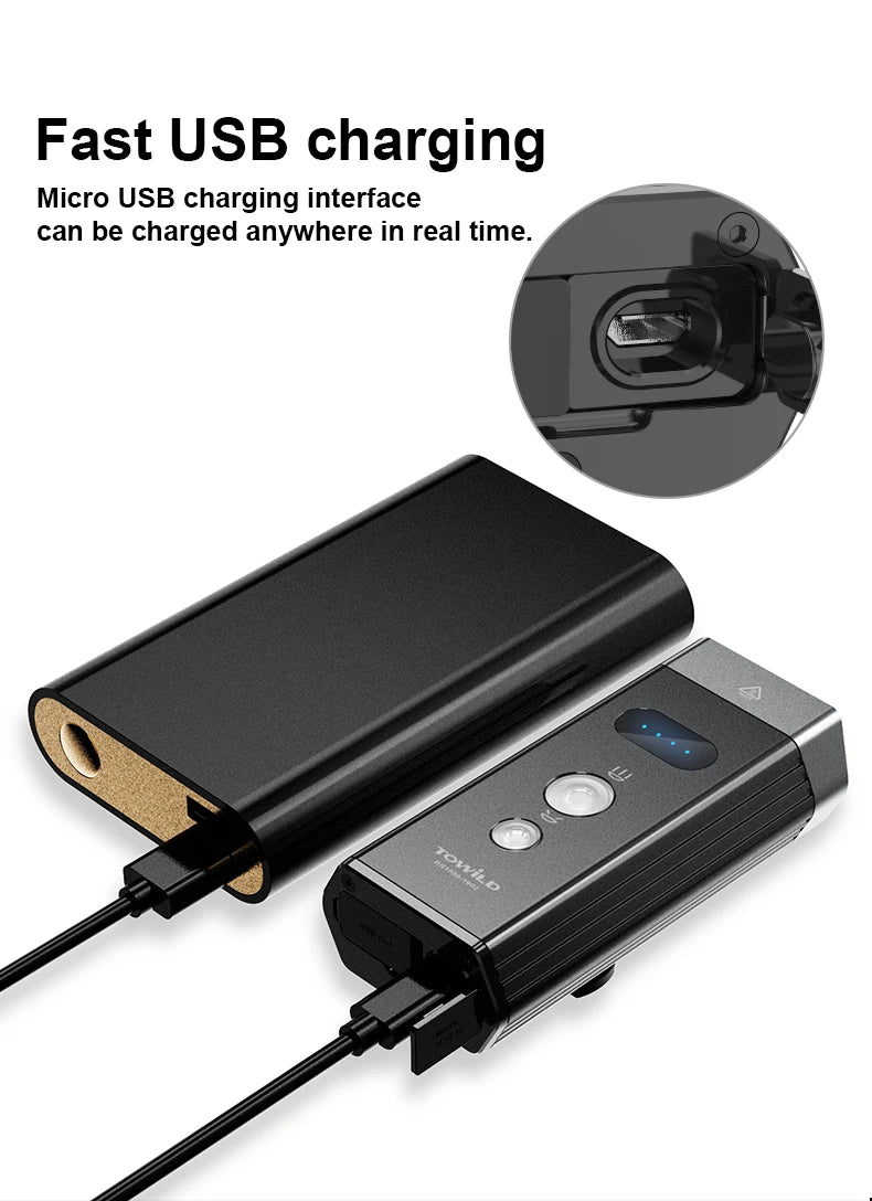 BR1200/2000 Professional Bicycle Light Power Bank Waterproof USB Rechargeable Light Flashlight accessories