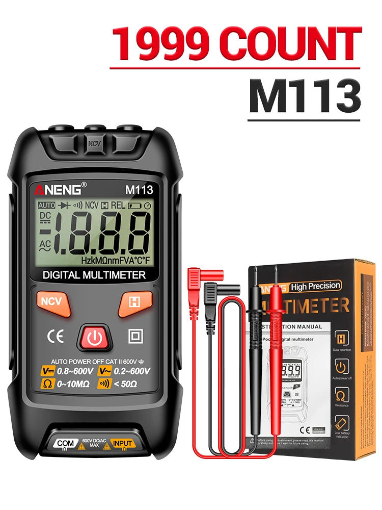 Pocket Portable Multimeter Tester 1999 Counts Mini Multimeters AC/DC Voltage Auto Machine Multitester Tool