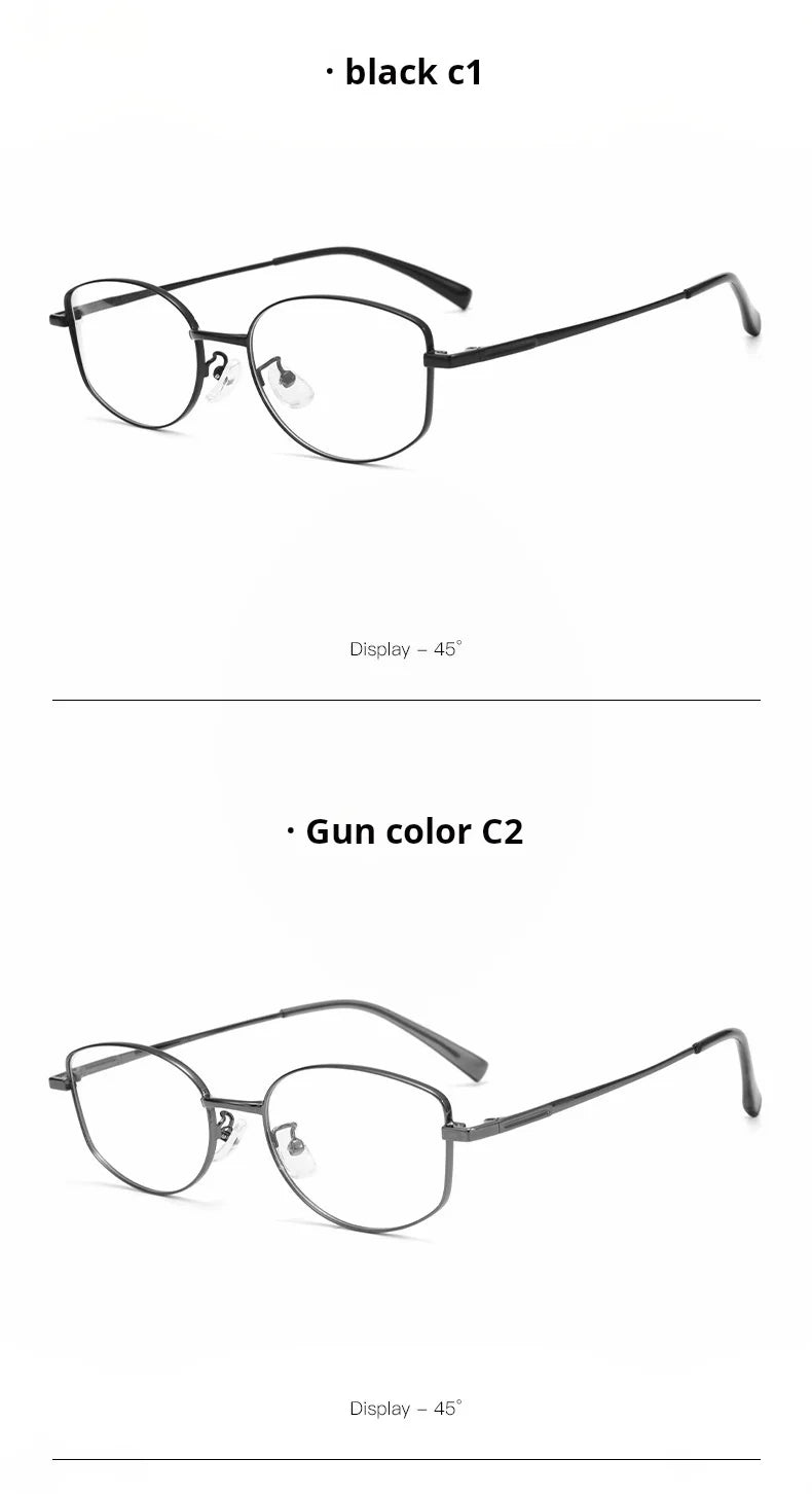 Retro Alloy Blue Light Blocking Progressive Multifocal Prescription Glasses