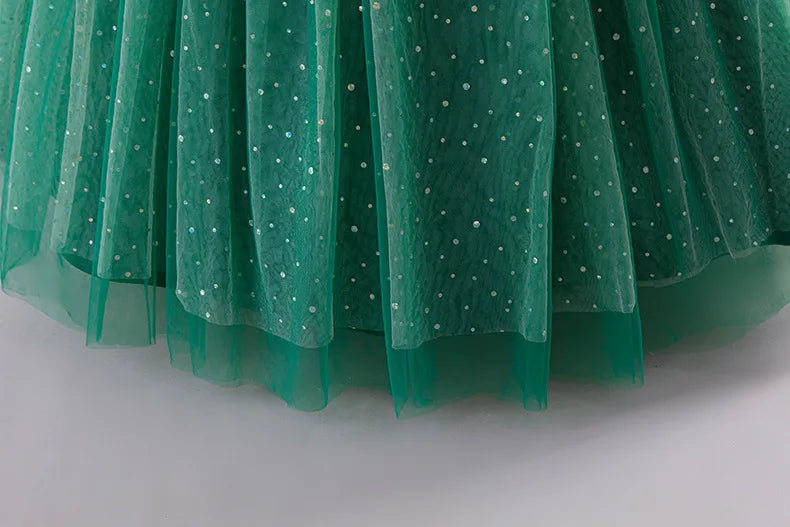 Girls Princess Dress - Fluffy Tulle Ball Gown with Bow Belt First Birthday Party Dress, Flower Girl Wedding Outfit