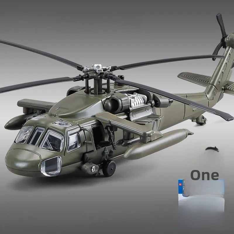 Military Helicopter Alloy Model With Display Stand