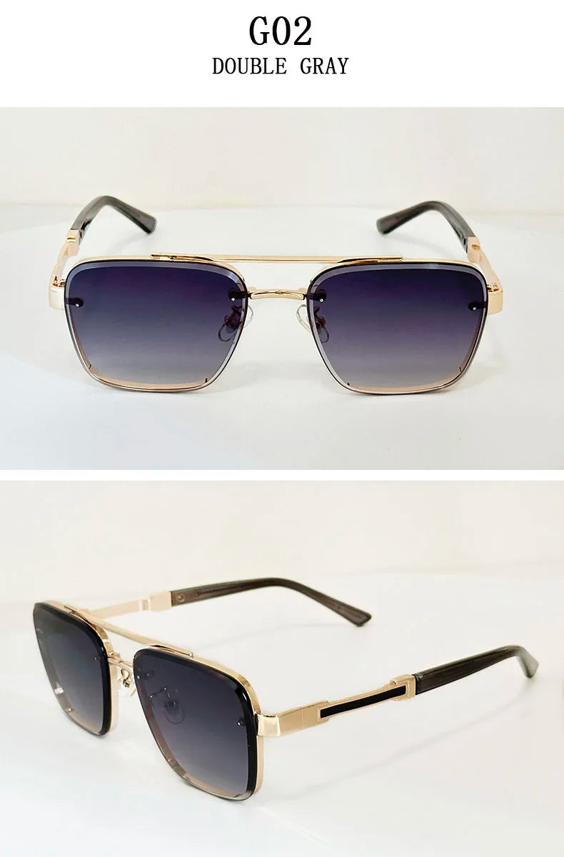 Square Alloy Frame Sunglasses With UV400 Protection