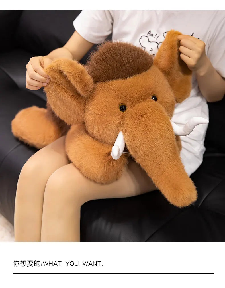 Mammoth Plush Stuffed Animal Soft Elephant Pillow