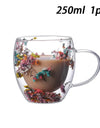 1/2/4PCS Double Wall Clear Glass Coffee Mugs Double Insulated Glass Cup For Hot Cold Beverages Cappuccino Espresso Cup