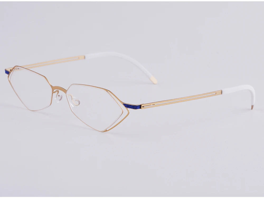 Diamond Shape Titanium Polygon Eyeglasses Frame