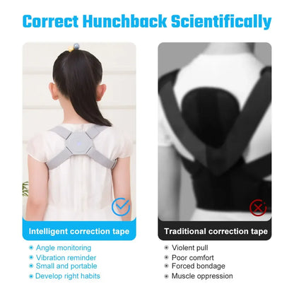 Intelligent Posture Corrector Back Posture Trainer Clavicle Spine Shoulder Correction Smart Tips Adjustable Length Back Support