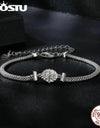 0.5CT Sparkling Moissanite Simple Knitted Mesh Bracelets Women 925 Silver Lab Diamond moissanite Wrist