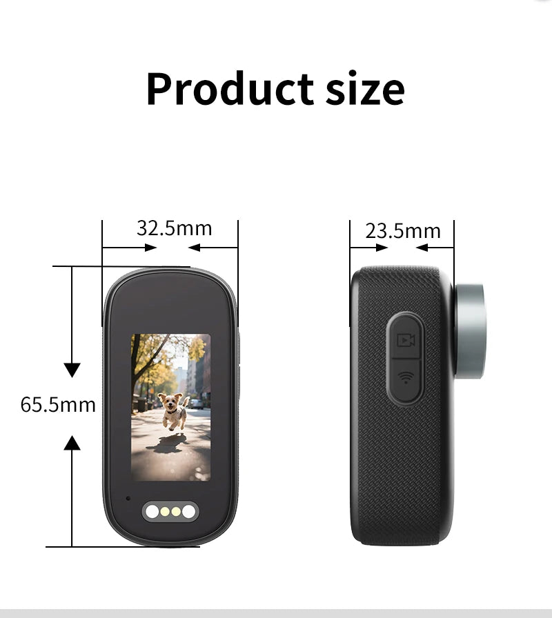 4K WiFi Mini Action Camera Outdoor Sport Thumb Pocket Camera Portable Helmet Motorcycle Camcorder for Vlog Cycling Body Cam