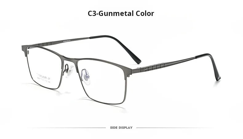 Mens Pure Titanium Blue Light Blocking Progressive Prescription Glasses