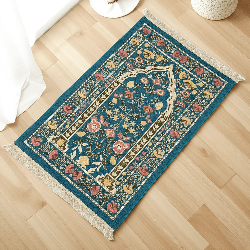 Muslim Prayer Rug Floral Pattern Prayer Mat Islamic Prayer-Rug for Ramadan Islamic Muslim Great Gift for Family Friends