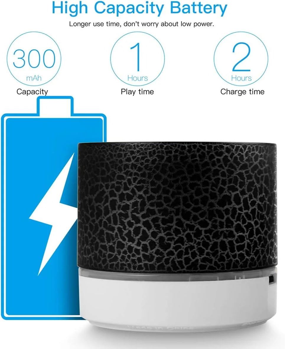 2024 new cracked speaker Portable Wireless Mini Bluetooth Speaker,AICase Super Bass Stereo Rechargeable Speaker with LED Lights