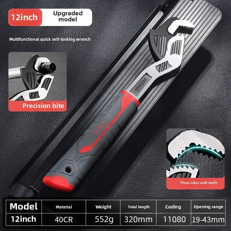 6/8/10/12 inch Self locking Wrenchs with Teeth Universal Plumber Wrench Power Grip Suitable for Various Repair Jobs tools