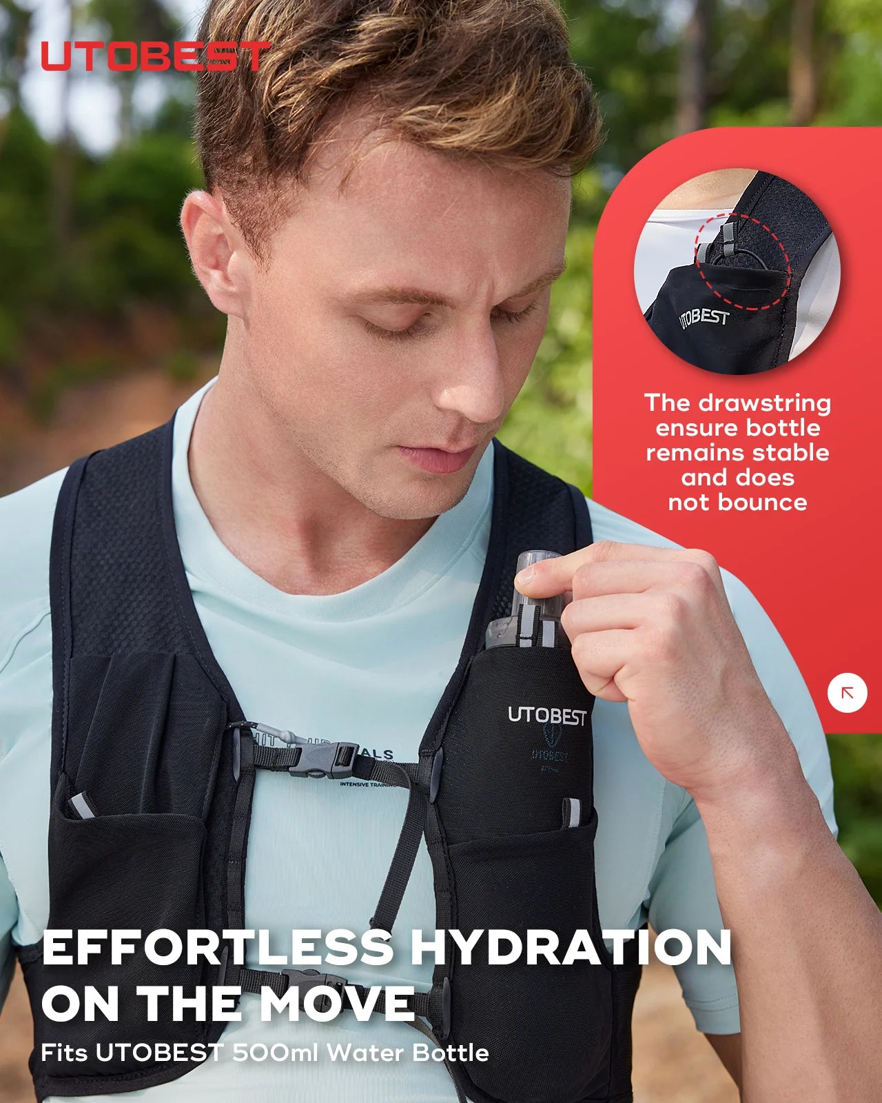 Trail Running Vest Ultra Lightweight Hydration Pack Breathable Functional Pack for Marathon Cycling Hiking