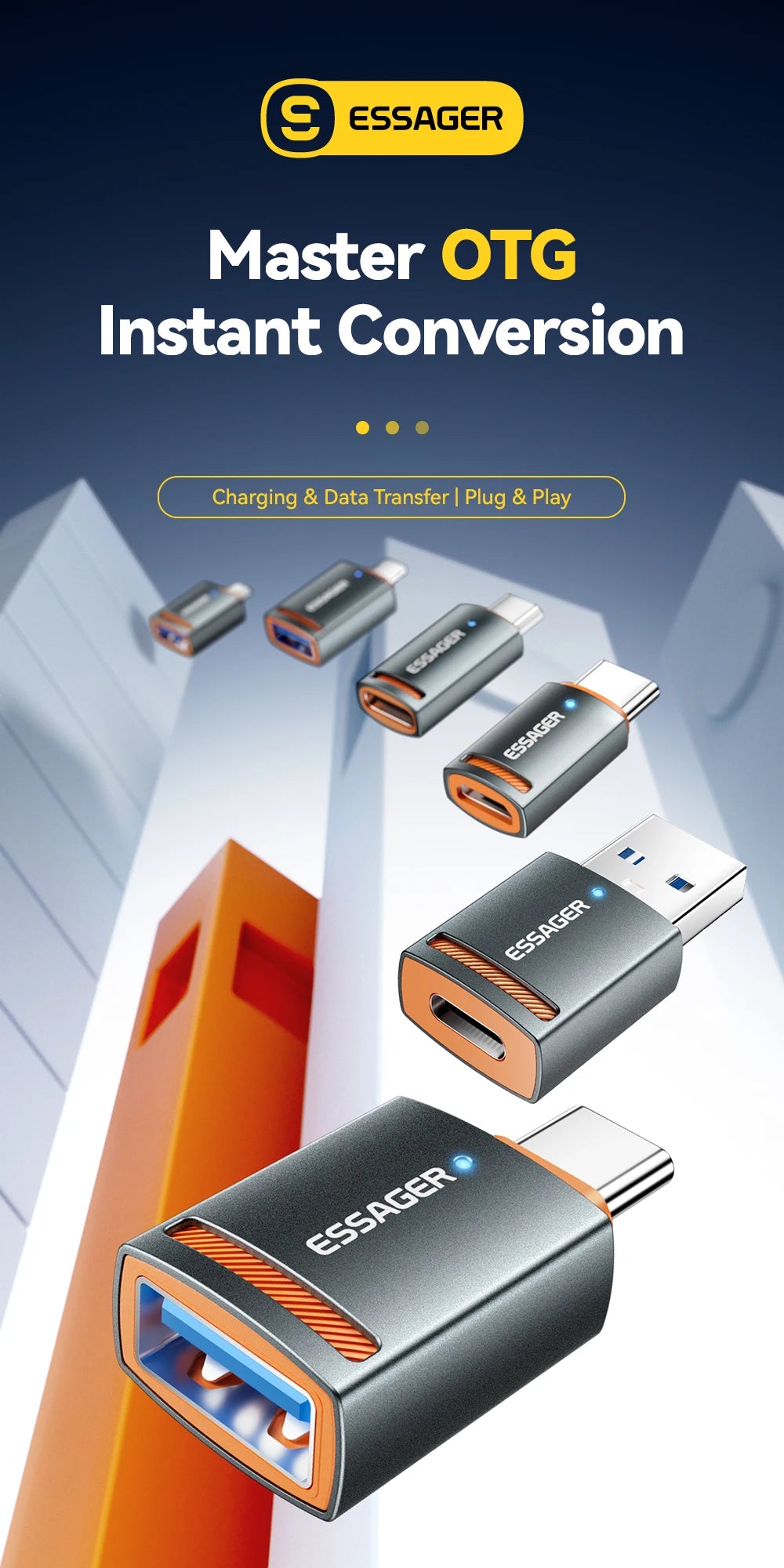 USB 3.0 OTG Adapter (Type-C / USB-A / Micro / Lightning Converter)