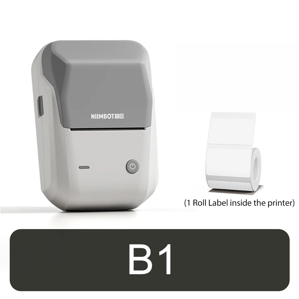 B21 / B1 Thermal Label Printer, Bluetooth Wireless Sticker Maker 20–50mm, Portable Inkless Barcode Label Printer for Clothing & Jewelry