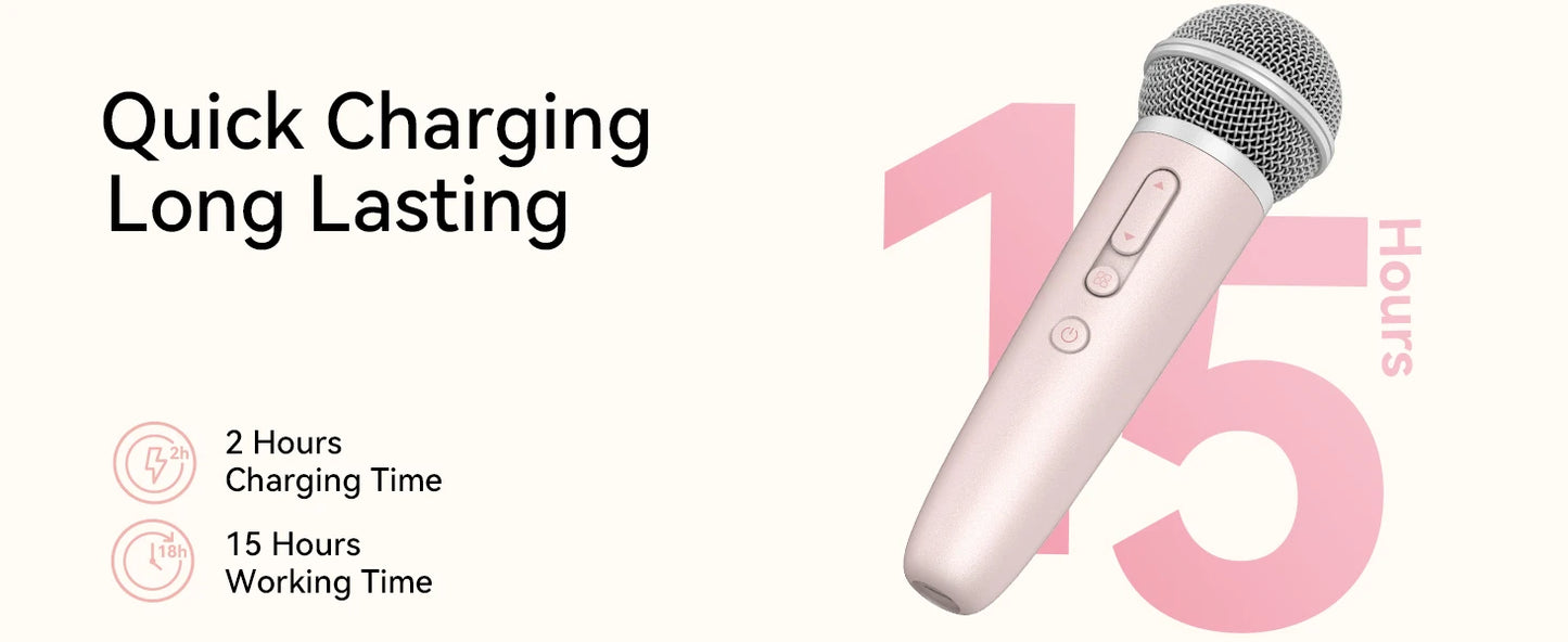 Sing & Record Wireless Karaoke Microphone with Earphone Monitoring, DSP Voice Enhancement Mic for Spotify, YouTube & Smule