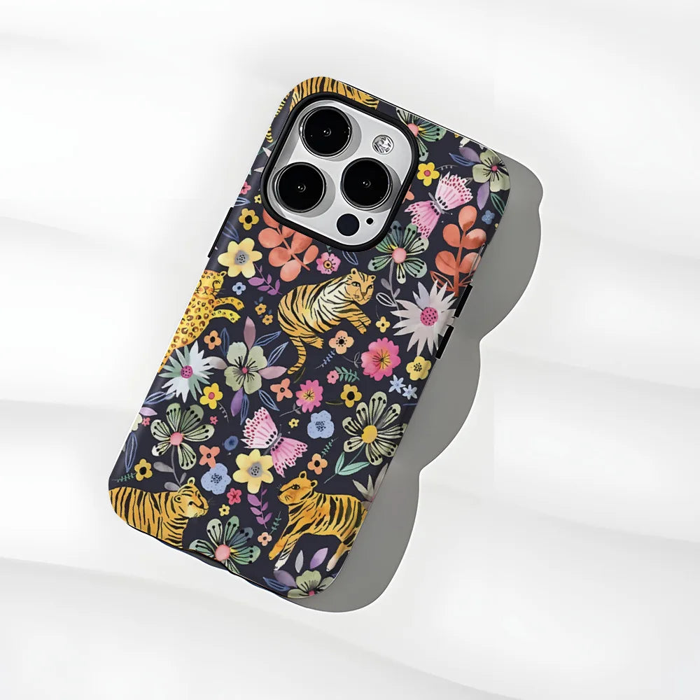 Art Drawing Flower Printed Daisy Phone Case for iPhone 16 15 13 14 Pro Max 16 15 Plus 2 in 1 Hard Protection Cover