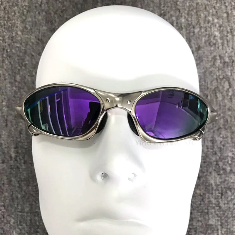 Polarized UV400 Cycling Sunglasses – Silver Metal Frame Fishing Riding Bicycle Eyewear