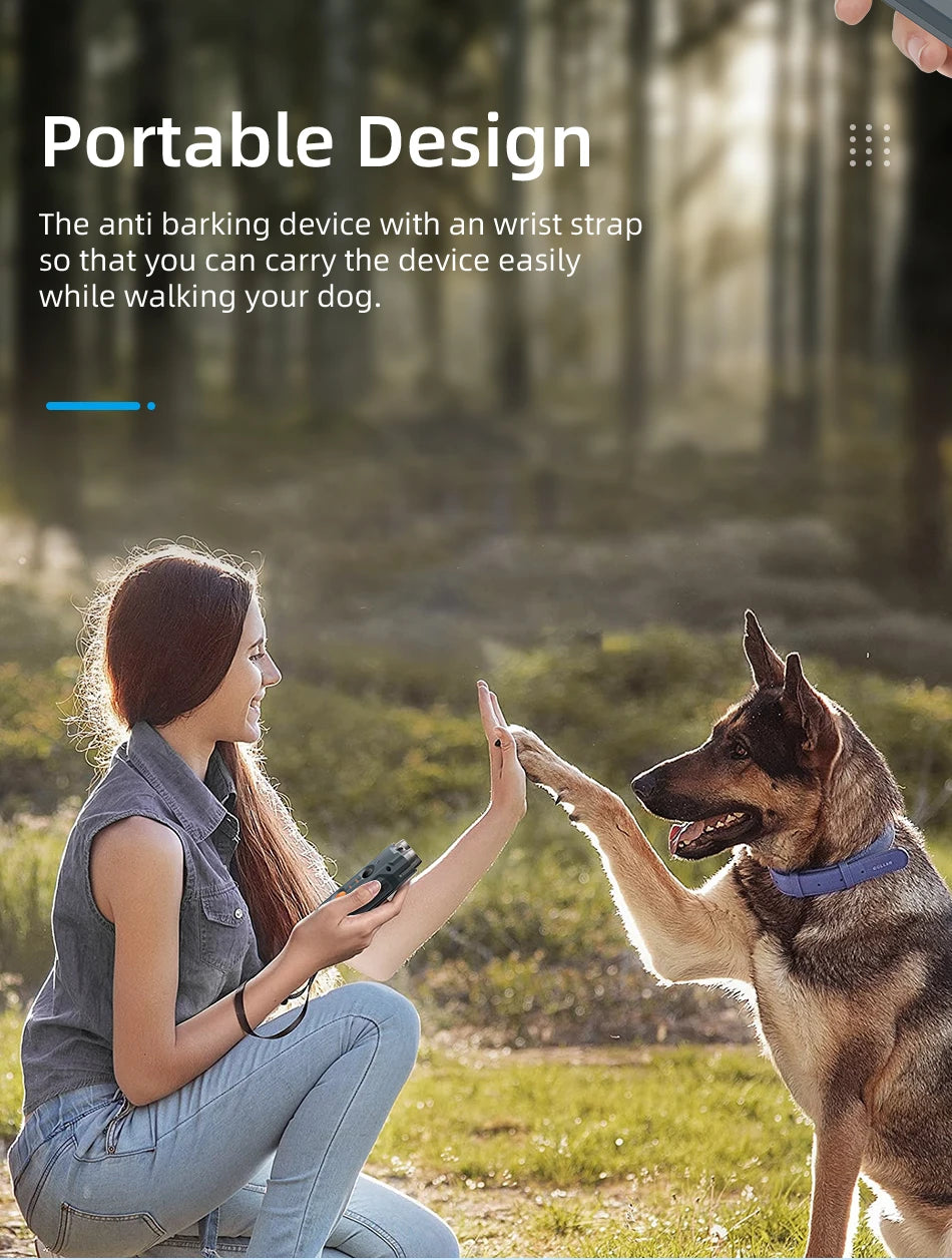 2 In 1 Training & Anti Barking Device Ultrasonic Dog Repeller With Flashlight Stop Attack Rechargeable Anti Dog Bark Deterrent